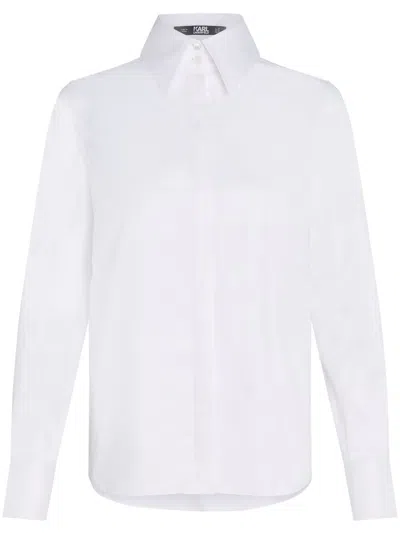 Karl Lagerfeld Classic Cotton Shirt In 100 White