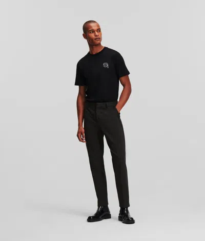 Karl Lagerfeld Classic-fit Punto Trousers In Black