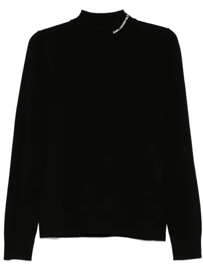 Karl Lagerfeld Classic Turtle-neck Jumper In Black