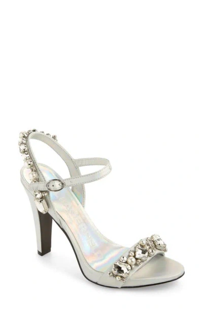 Karl Lagerfeld Claude Embellished Ankle Strap Sandal In Irridescent