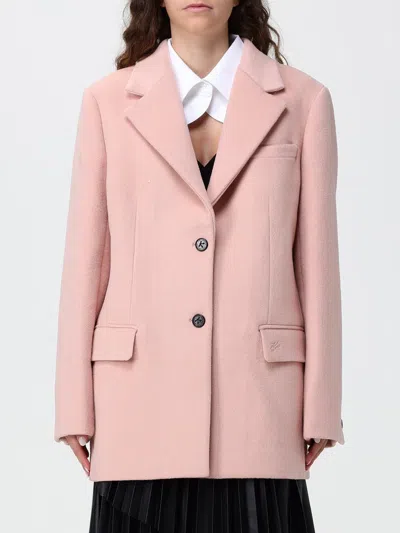 Karl Lagerfeld Coat Woman In Pink