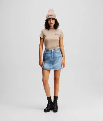 Karl Lagerfeld Coated Denim Miniskirt