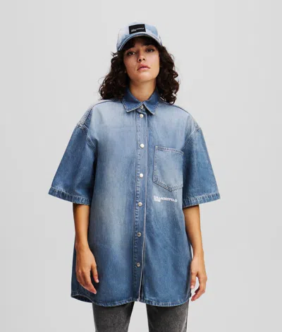 Karl Lagerfeld Coated Denim Shirt