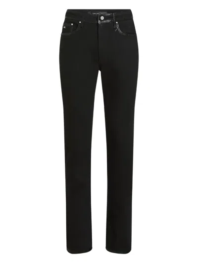 Karl Lagerfeld Coated Detail Jeans In Black