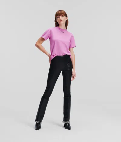 Karl Lagerfeld Coated Leggings In Black
