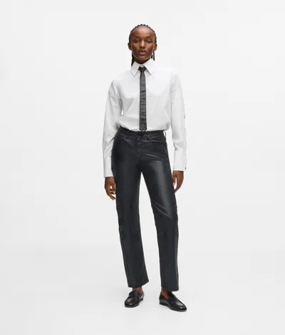 Karl Lagerfeld Coated Straight Jeans In Black