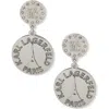 Karl Lagerfeld Coin Logo Drop Earrings