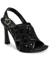 Karl Lagerfeld Colbie X Band Sequin Sandals In Black