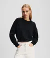 Karl Lagerfeld Cold-shoulder Sweatshirt In Black