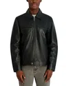 Karl Lagerfeld Collared Leather Jacket In Black