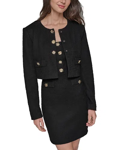 Karl Lagerfeld Collarless Jacket In Black