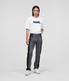 Karl Lagerfeld Colour-block Straight-leg Jeans In Gray