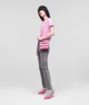 Karl Lagerfeld Color-block Kl Monogram Jeans In Gray