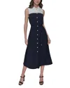 Karl Lagerfeld Color Block Midi Dress In Marine Soft White