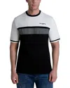 Karl Lagerfeld Color Block Short Sleeve Logo Tee In Black/white