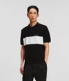 Karl Lagerfeld Color Block Short-sleeved Polo Shirt In Black