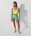 Karl Lagerfeld Swimsuit Color Block Swimsuit In Green