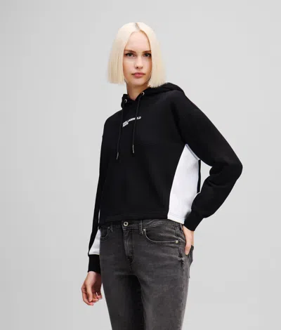 Karl Lagerfeld Colorblock Hoodie In Black