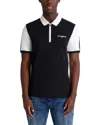 Karl Lagerfeld Paris Colorblock Stretch Cotton Zip Polo