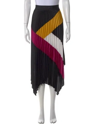 Pre-owned Karl Lagerfeld Colorblock Pattern Midi Length Skirt In Black