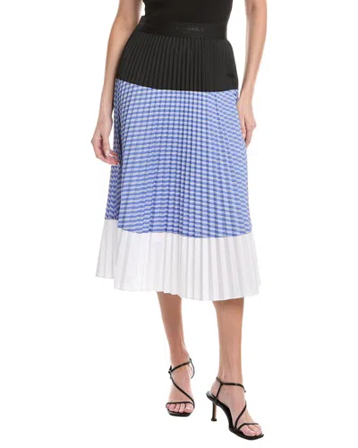 Karl Lagerfeld Colorblock Pleated Skirt In Transparent