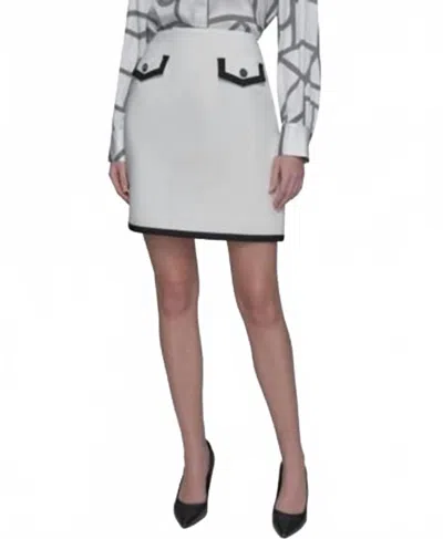 Karl Lagerfeld Colorblocked Mini Skirt In Soft White