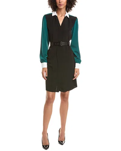 Karl Lagerfeld Colorblocked Shirtdress In Black