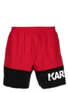 Karl Lagerfeld Med Badeshorts In Colour-block-optik In Red