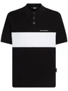 Karl Lagerfeld Color Block Short-sleeved Polo Shirt In Black