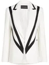 Karl Lagerfeld Colour-block Tailored Blazer In White