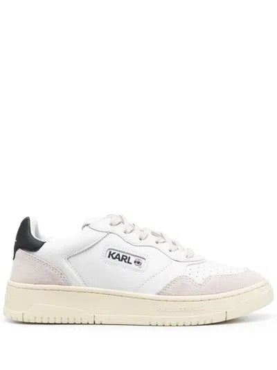 Karl Lagerfeld Colour-panelled Leather Trainers In White