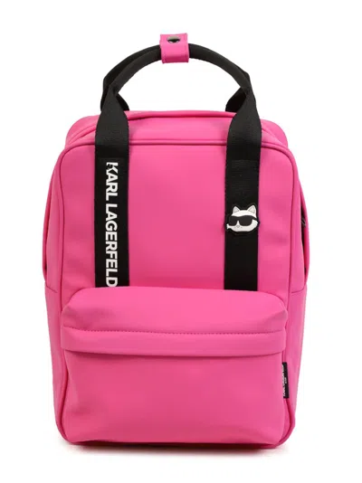 Karl Lagerfeld Kids' Colourblock Backpack In 粉色