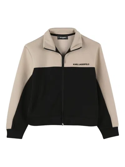Karl Lagerfeld Colourblock Zip-up Sweatshirt In Multi