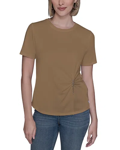 Karl Lagerfeld Combo Tee In Brown