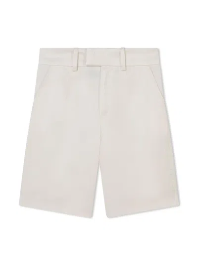 Karl Lagerfeld Kids' Concealed-fastening Bermuda Shorts In Neutrals