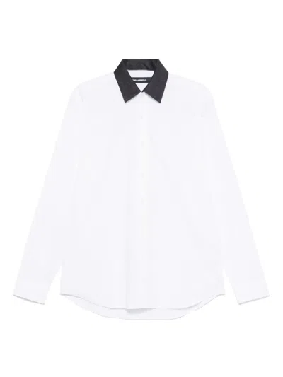 Karl Lagerfeld Contrast-collar Shirt In White
