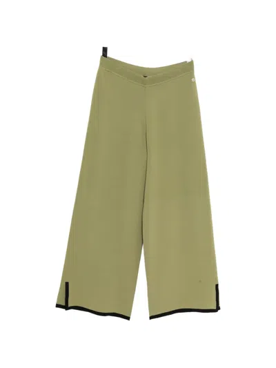 Karl Lagerfeld Contrast-knit Trousers In Green