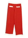 Karl Lagerfeld Contrast Knit Trousers In Red
