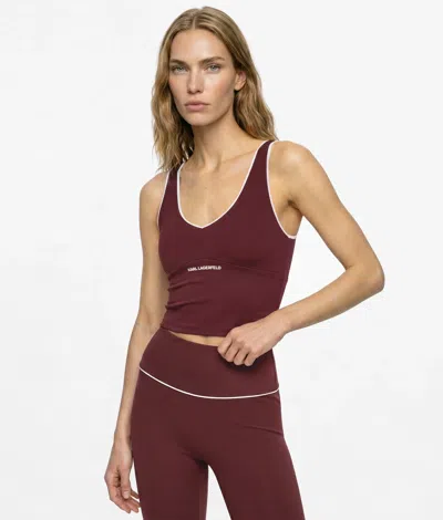 Karl Lagerfeld Contrast Piping Athleisure Tank Top
