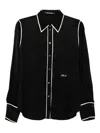 Karl Lagerfeld Contrast Piping Blouse In Black