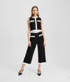 Karl Lagerfeld Contrast Piping Knitted Pants In Black