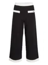 Karl Lagerfeld Contrast-piping Knitted Trousers In Black