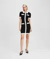 Karl Lagerfeld Polokleid Mit Kontrastpaspeln In Black