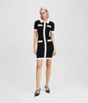 Karl Lagerfeld Polokleid Mit Kontrastpaspeln In Black