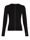 Karl Lagerfeld Contrast Piping Long-sleeved Top In Black