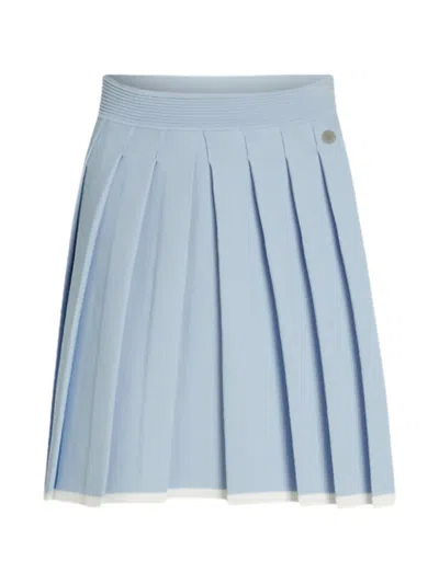 Karl Lagerfeld Contrast Pleated Skirt In Blue