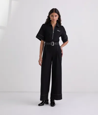 Karl Lagerfeld Contrast Stitch Jumpsuit