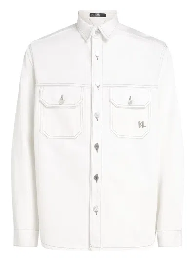 Karl Lagerfeld Contrast-stitch Shirt In White