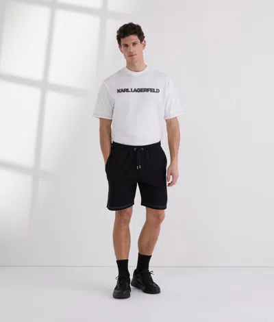 Karl Lagerfeld Contrast Stitch Shorts In Black