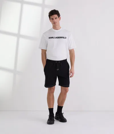 Karl Lagerfeld Contrast Stitch Shorts In Black